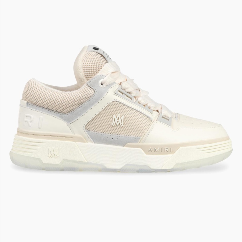 AMIRI Beige and White Low-Top Sneakers